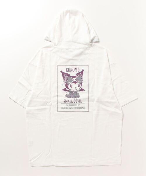 sanrio(サンリオ)の「sanrio クロミ パーカーTシャツ(Tシャツ/カットソー・レディース・チャコール/ブラック/ホワイト/パープル/オフホワイト/ライトパープル・M/L/LL)」の12枚目の写真