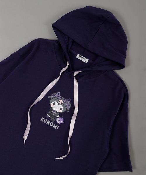 sanrio(サンリオ)の「sanrio クロミ パーカーTシャツ(Tシャツ/カットソー・レディース・チャコール/ブラック/ホワイト/パープル/オフホワイト/ライトパープル・M/L/LL)」の5枚目の写真