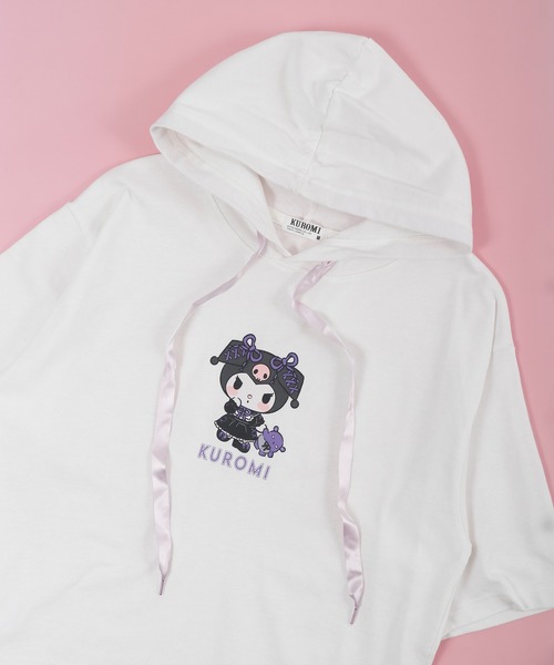 sanrio(サンリオ)の「sanrio クロミ パーカーTシャツ(Tシャツ/カットソー・レディース・チャコール/ブラック/ホワイト/パープル/オフホワイト/ライトパープル・M/L/LL)」の1枚目の写真