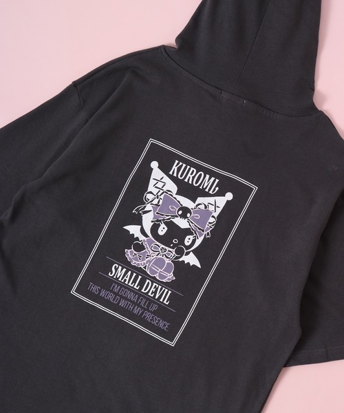 sanrio(サンリオ)の「sanrio クロミ パーカーTシャツ(Tシャツ/カットソー・レディース・チャコール/ブラック/ホワイト/パープル/オフホワイト/ライトパープル・M/L/LL)」の4枚目の写真
