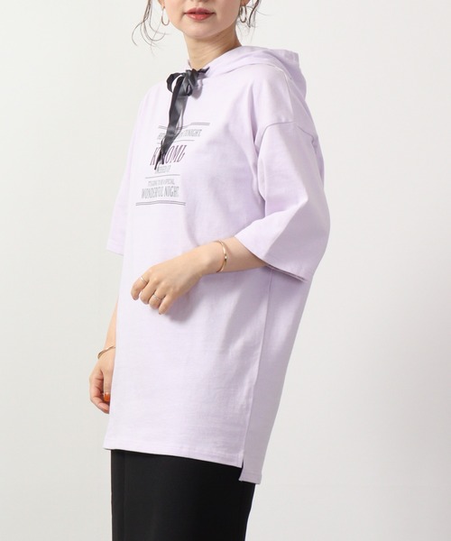 sanrio(サンリオ)の「sanrio クロミ パーカーTシャツ(Tシャツ/カットソー・レディース・チャコール/ブラック/ホワイト/パープル/オフホワイト/ライトパープル・M/L/LL)」の17枚目の写真