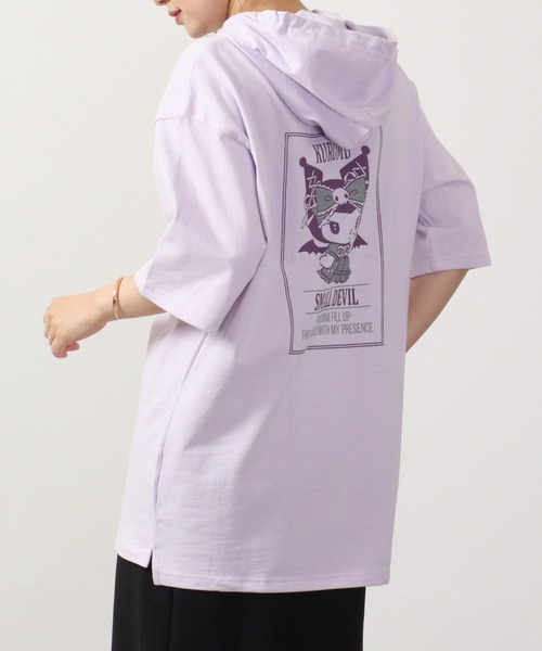 sanrio(サンリオ)の「sanrio クロミ パーカーTシャツ(Tシャツ/カットソー・レディース・チャコール/ブラック/ホワイト/パープル/オフホワイト/ライトパープル・M/L/LL)」の18枚目の写真