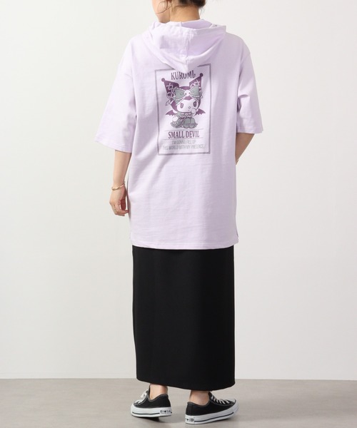 sanrio(サンリオ)の「sanrio クロミ パーカーTシャツ(Tシャツ/カットソー・レディース・チャコール/ブラック/ホワイト/パープル/オフホワイト/ライトパープル・M/L/LL)」の22枚目の写真