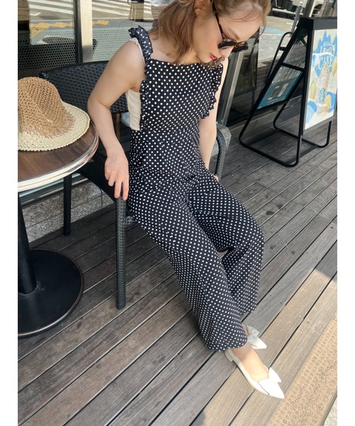 JUMELLE（ジュメロ）の「aprondot salpe（サロペット/オーバーオール・レディース・ブラック・S/M）」の4枚目の写真