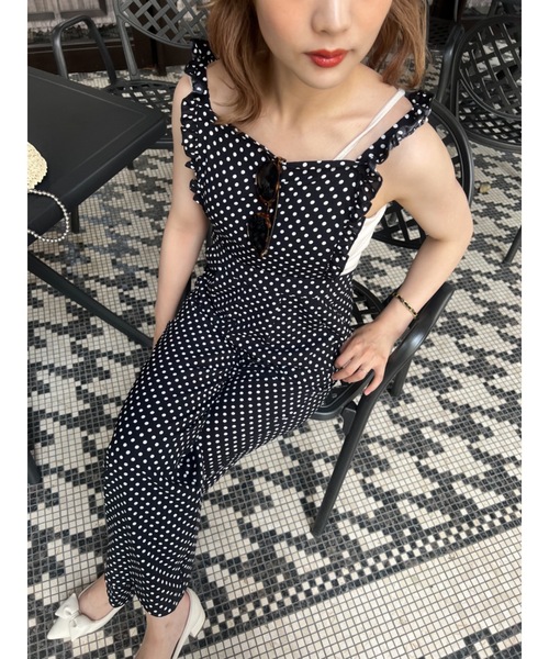 JUMELLE（ジュメロ）の「aprondot salpe（サロペット/オーバーオール・レディース・ブラック・S/M）」の10枚目の写真