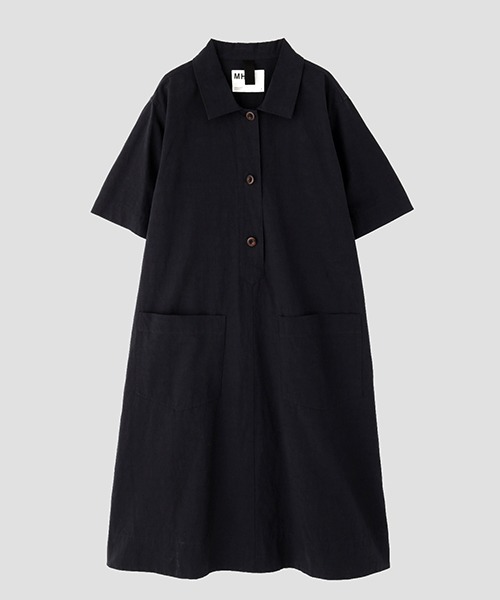 ワンピース 25SS MHL. FADED LINEN COTTON PLAINWEAVE MARGARET HOWELL｜FADED LINEN COTTON PLAINWEAVE DRESS