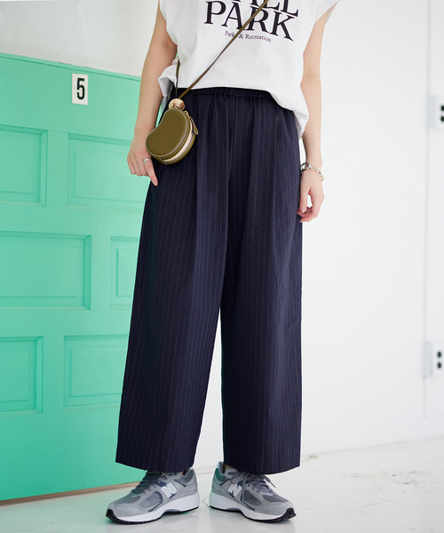 ジャーナルスタンダード　ウォッシャブルコットンリネンVISワイドパンツ　34 JOURNAL STANDARD パンツ 「追加」ウォッシャブルコットンリネン