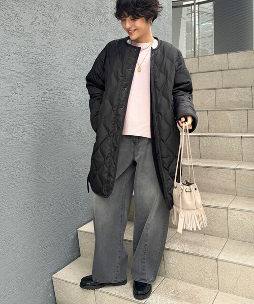TAION(タイオン)の「◇【WEB限定】【TAION/タイオン】ノーカラーボアコート(リバーシブル)(ダウンジャケット/コート・レディース・ブラック/オフホワイト/ホワイト系その他4・FREE)」の16枚目の写真