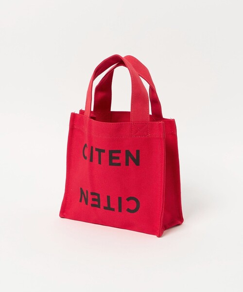 【新品未使用】レッド トートバッグ Not in service CITEN＞ロゴ ステートメント バッグ S（トートバッグ）｜CITEN