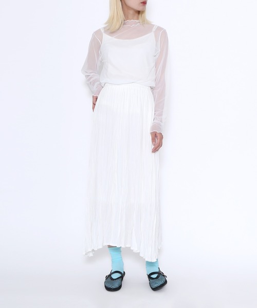 PUNYUS（プニュズ）の「ハイネックシアートップス（Tシャツ/カットソー・レディース・ホワイト/ブラック/グリーン/サックスブルー/ワインレッド/チャコールグレー・1/4/3/2）」の7枚目の写真