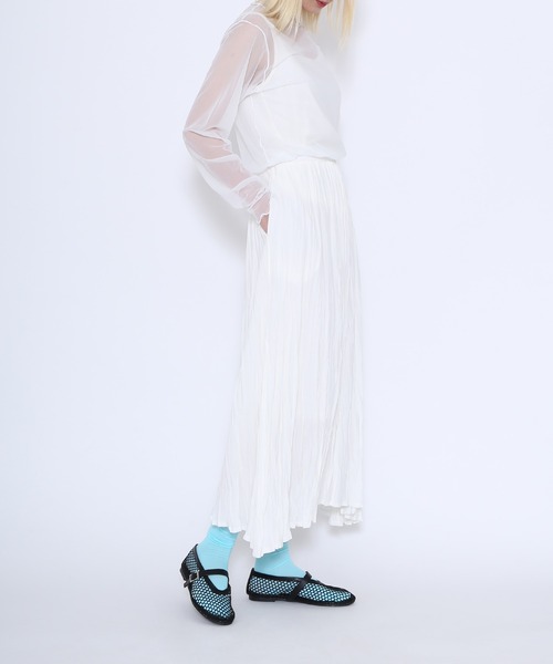 PUNYUS（プニュズ）の「ハイネックシアートップス（Tシャツ/カットソー・レディース・ホワイト/ブラック/グリーン/サックスブルー/ワインレッド/チャコールグレー・1/4/3/2）」の8枚目の写真