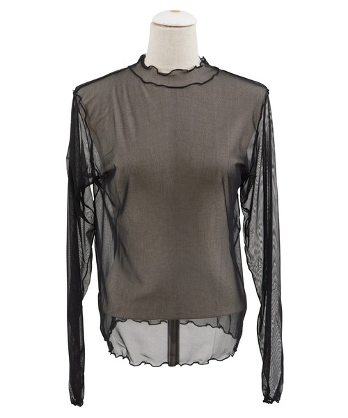 PUNYUS（プニュズ）の「ハイネックシアートップス（Tシャツ/カットソー・レディース・ホワイト/ブラック/グリーン/サックスブルー/ワインレッド/チャコールグレー・1/4/3/2）」の16枚目の写真