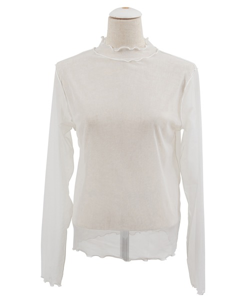 PUNYUS（プニュズ）の「ハイネックシアートップス（Tシャツ/カットソー・レディース・ホワイト/ブラック/グリーン/サックスブルー/ワインレッド/チャコールグレー・1/4/3/2）」の18枚目の写真