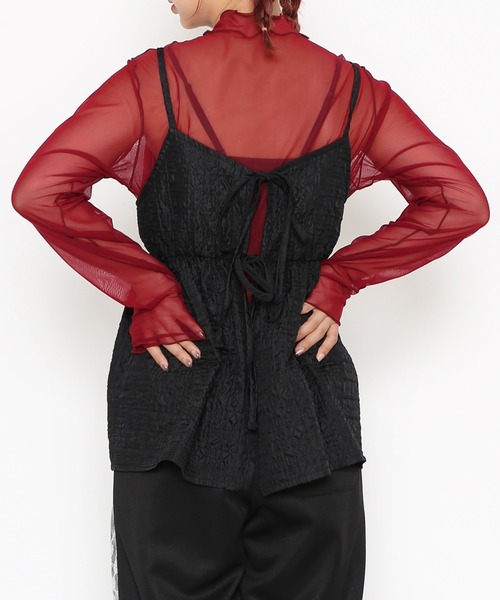 PUNYUS（プニュズ）の「ハイネックシアートップス（Tシャツ/カットソー・レディース・ホワイト/ブラック/グリーン/サックスブルー/ワインレッド/チャコールグレー・1/4/3/2）」の20枚目の写真