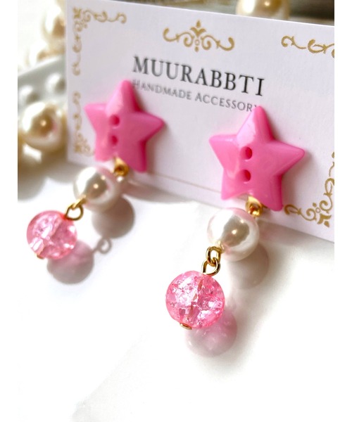 tone(トーン)の「【MUURABBTI】星ボタンのピアス (MA)(ピアス(両耳用)・レディース・ブルー/ベージュ系その他/ピンク/イエロー系その他/ピンク系その他/その他/ホワイト・FREE)」の11枚目の写真