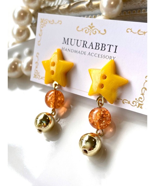 tone(トーン)の「【MUURABBTI】星ボタンのピアス (MA)(ピアス(両耳用)・レディース・ブルー/ベージュ系その他/ピンク/イエロー系その他/ピンク系その他/その他/ホワイト・FREE)」の12枚目の写真