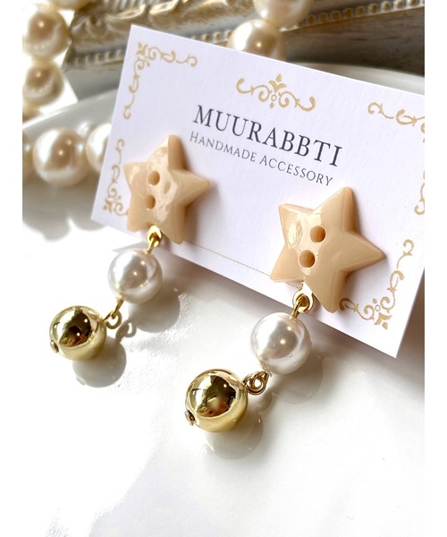 tone(トーン)の「【MUURABBTI】星ボタンのピアス (MA)(ピアス(両耳用)・レディース・ブルー/ベージュ系その他/ピンク/イエロー系その他/ピンク系その他/その他/ホワイト・FREE)」の13枚目の写真