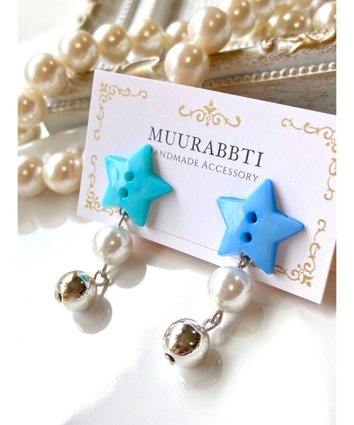 tone(トーン)の「【MUURABBTI】星ボタンのピアス (MA)(ピアス(両耳用)・レディース・ブルー/ベージュ系その他/ピンク/イエロー系その他/ピンク系その他/その他/ホワイト・FREE)」の14枚目の写真