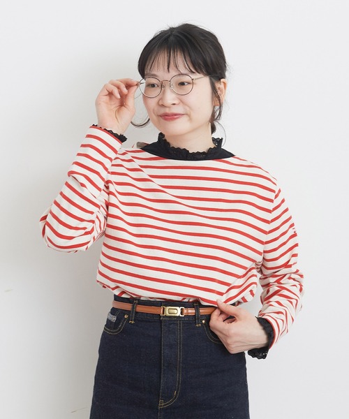 30/1天竺 チェリーレース プルオーバー(Tシャツ/カットソー)|Dot&Stripes CHILD WOMAN(ドットアンドストライプス チャイルドウーマン) 30/1天竺 チェリーレース プルオーバー(Tシャツ/カットソー)|Dot&Stripes CHILD WOMAN(ドットアンドストライプス チャイルドウーマン)