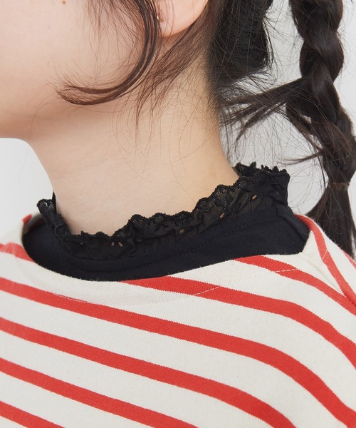 30/1天竺 チェリーレース プルオーバー(Tシャツ/カットソー)|Dot&Stripes CHILD WOMAN(ドットアンドストライプス チャイルドウーマン) 30/1天竺 チェリーレース プルオーバー(Tシャツ/カットソー)|Dot&Stripes CHILD WOMAN(ドットアンドストライプス チャイルドウーマン)