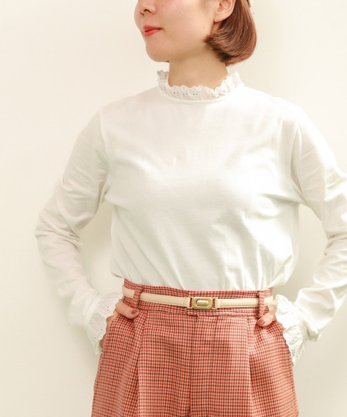 30/1天竺 チェリーレース プルオーバー(Tシャツ/カットソー)|Dot&Stripes CHILD WOMAN(ドットアンドストライプス チャイルドウーマン) 30/1天竺 チェリーレース プルオーバー(Tシャツ/カットソー)|Dot&Stripes CHILD WOMAN(ドットアンドストライプス チャイルドウーマン)