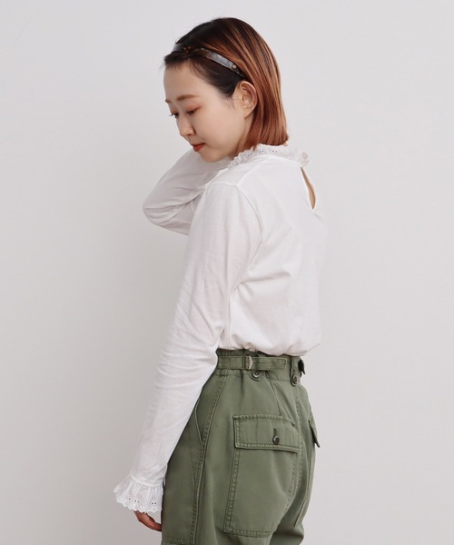 30/1天竺 チェリーレース プルオーバー(Tシャツ/カットソー)|Dot&Stripes CHILD WOMAN(ドットアンドストライプス チャイルドウーマン) 30/1天竺 チェリーレース プルオーバー(Tシャツ/カットソー)|Dot&Stripes CHILD WOMAN(ドットアンドストライプス チャイルドウーマン)