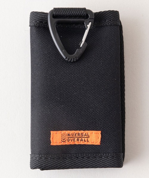 RESISTANT コンパクト財布 ブラックカラビナ付き 公式】 MOUSTACHE カラビナ付きミニ財布 撥水ポリエステル×牛革