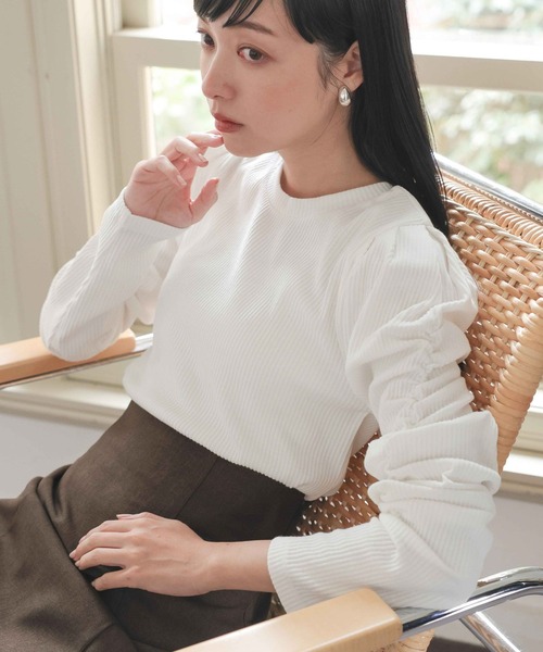 LOWRYS FARM（ローリーズファーム）の「パワショルプルオーバー 973393（Tシャツ/カットソー・レディース・ブラック/ホワイト/その他・FREE）」の2枚目の写真