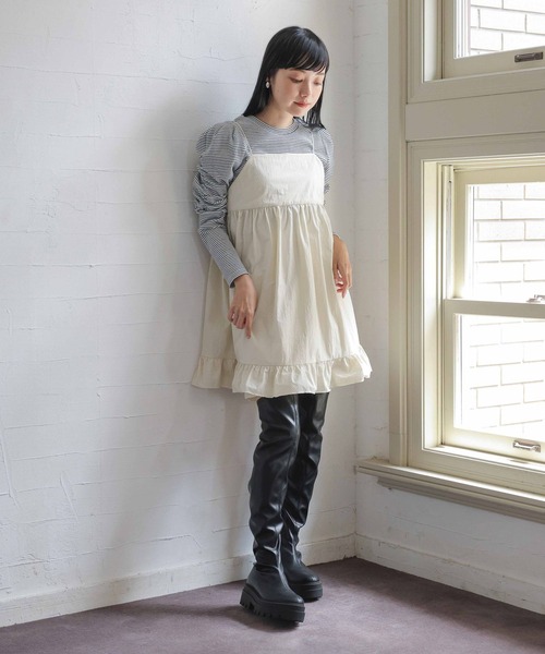 LOWRYS FARM（ローリーズファーム）の「パワショルプルオーバー 973393（Tシャツ/カットソー・レディース・ブラック/ホワイト/その他・FREE）」の4枚目の写真