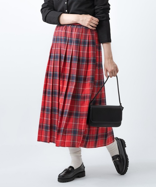 salle de bal(サルデバル)の「amitie / アミティエ プリーツスカート pleats skirt FRH(スカート・レディース・レッド/ブルー/ダークグレー/ネイビー・FREE)」の4枚目の写真