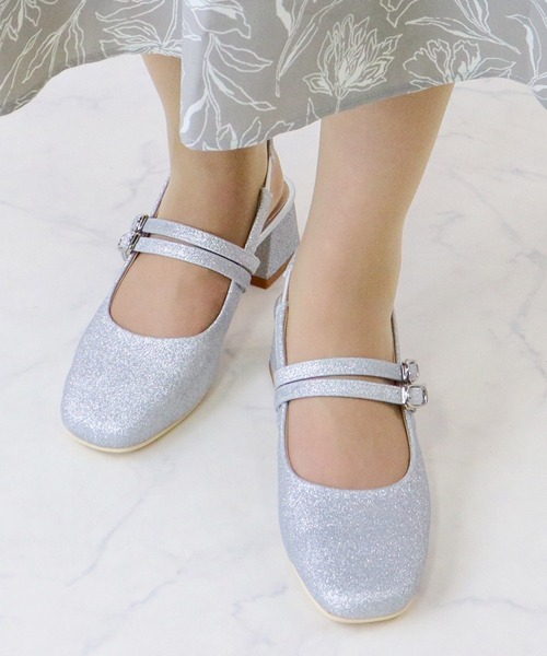 LibertyDoll(リバティードール)の「Liberty doll / スクエアトゥ ダブルベルト ミュールパンプス 5cmチャンキーヒール (1188)(サンダル・レディース・ブラック/ブラック系その他2/ベージュ/ブラック系その他/ゴールド系その他/アイボリー/シルバー系その他/シルバー・3L/SS/S/M/L/LL)」の7枚目の写真