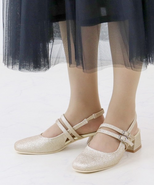 LibertyDoll(リバティードール)の「Liberty doll / スクエアトゥ ダブルベルト ミュールパンプス 5cmチャンキーヒール (1188)(サンダル・レディース・ブラック/ブラック系その他2/ベージュ/ブラック系その他/ゴールド系その他/アイボリー/シルバー系その他/シルバー・3L/SS/S/M/L/LL)」の8枚目の写真