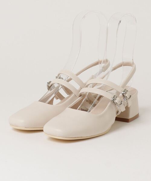 LibertyDoll(リバティードール)の「Liberty doll / スクエアトゥ ダブルベルト ミュールパンプス 5cmチャンキーヒール (1188)(サンダル・レディース・ブラック/ブラック系その他2/ベージュ/ブラック系その他/ゴールド系その他/アイボリー/シルバー系その他/シルバー・3L/SS/S/M/L/LL)」の14枚目の写真