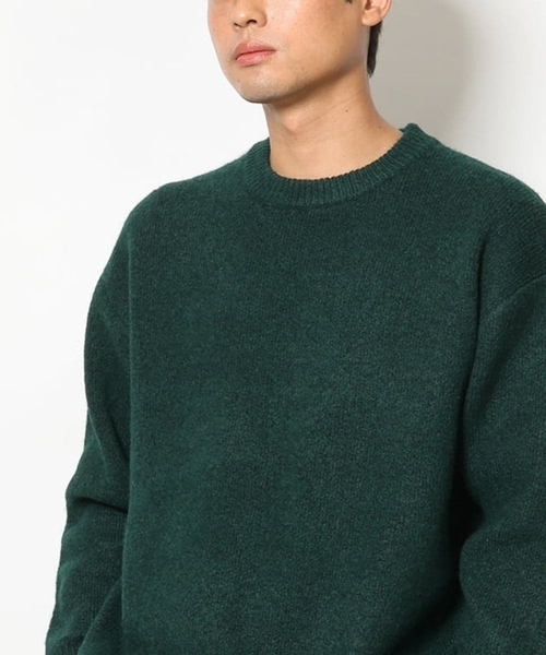 【洗濯機で洗える】ダブルジャカードクルーネックニット