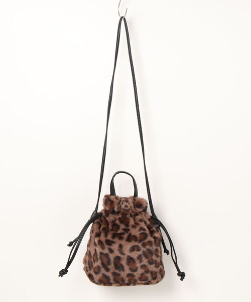 Chez toi（シェトワ）の「ファー巾着ショルダーBAG（トートバッグ・レディース・モカ/アイボリー/ブラウン/チャコールグレー・FREE）」の14枚目の写真