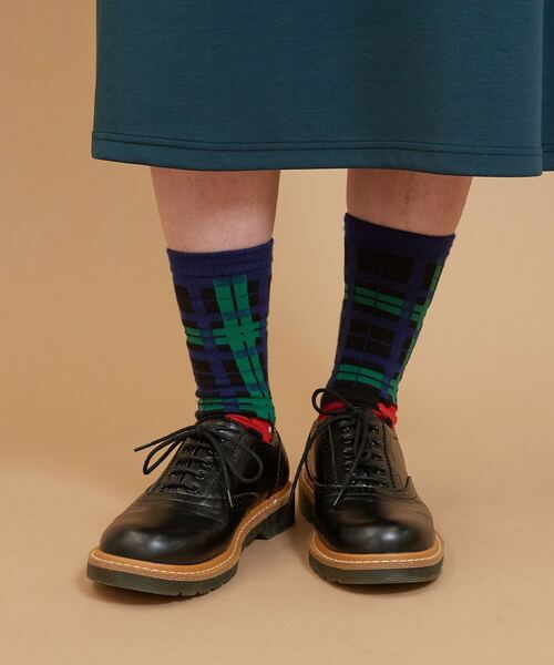 FRAPBOIS（フラボア）の「チェックフラワーソックス（ソックス/靴下・レディース・レッド/ブラック/グレー・FREE）」の4枚目の写真