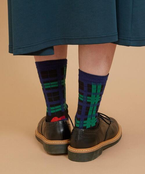 FRAPBOIS（フラボア）の「チェックフラワーソックス（ソックス/靴下・レディース・レッド/ブラック/グレー・FREE）」の6枚目の写真