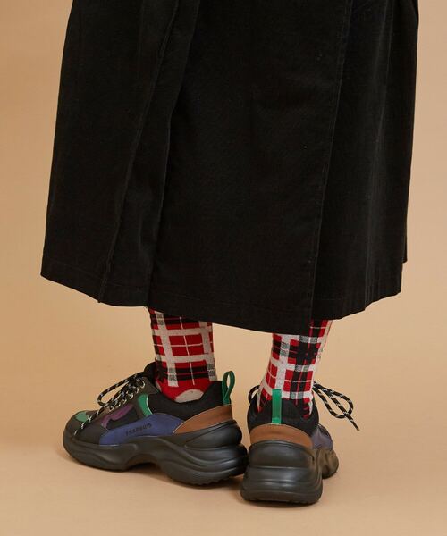 FRAPBOIS（フラボア）の「チェックフラワーソックス（ソックス/靴下・レディース・レッド/ブラック/グレー・FREE）」の9枚目の写真