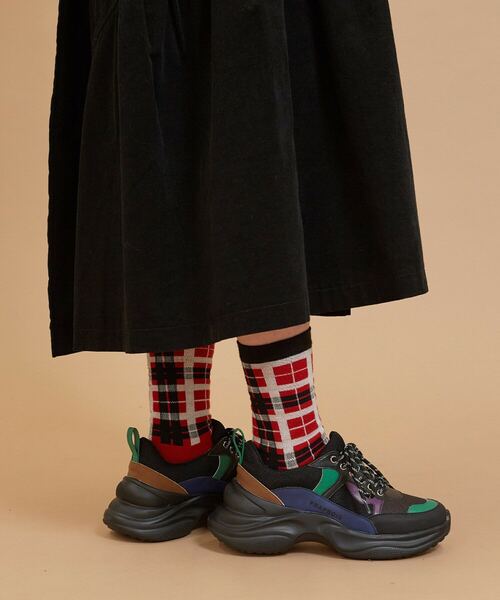 FRAPBOIS（フラボア）の「チェックフラワーソックス（ソックス/靴下・レディース・レッド/ブラック/グレー・FREE）」の10枚目の写真