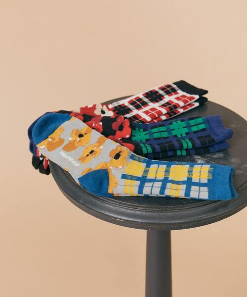 FRAPBOIS（フラボア）の「チェックフラワーソックス（ソックス/靴下・レディース・レッド/ブラック/グレー・FREE）」の17枚目の写真