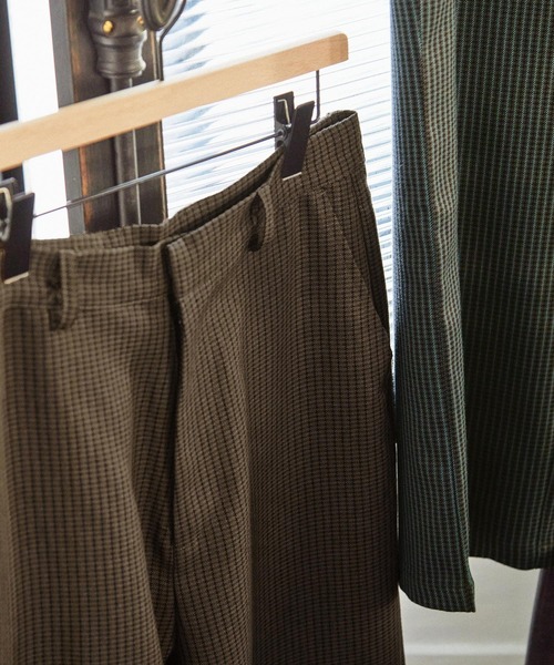 EMMA CLOTHES(エマクローズ)の「トラディショナルチェックパターンセミワイドストレートスラックスパンツ EMMA CLOTHES(スラックス・メンズ・ブラウン系/ネイビー系/グレー系・M/L)」の12枚目の写真