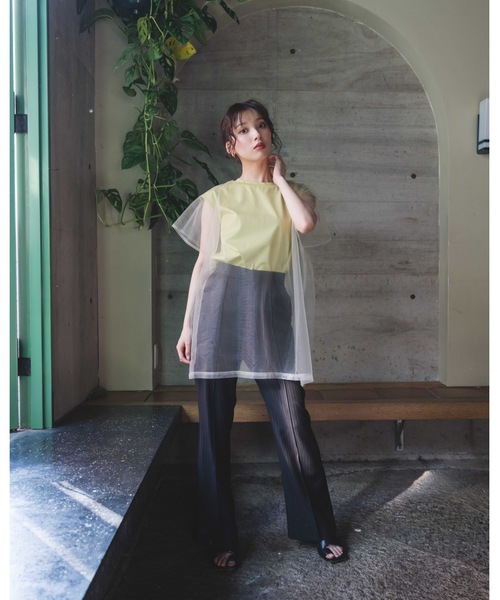 LEANN MOMENT(リーンモーメント)の「Mesh Layerd TEE(Tシャツ/カットソー・レディース・ライトグリーン・FREE)」の3枚目の写真