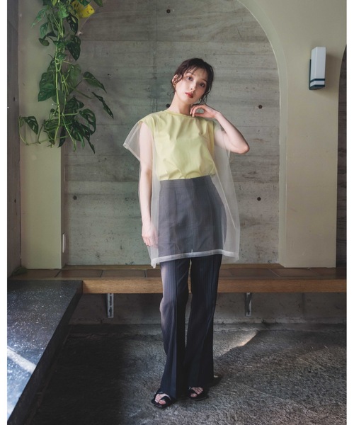 LEANN MOMENT(リーンモーメント)の「Mesh Layerd TEE(Tシャツ/カットソー・レディース・ライトグリーン・FREE)」の4枚目の写真