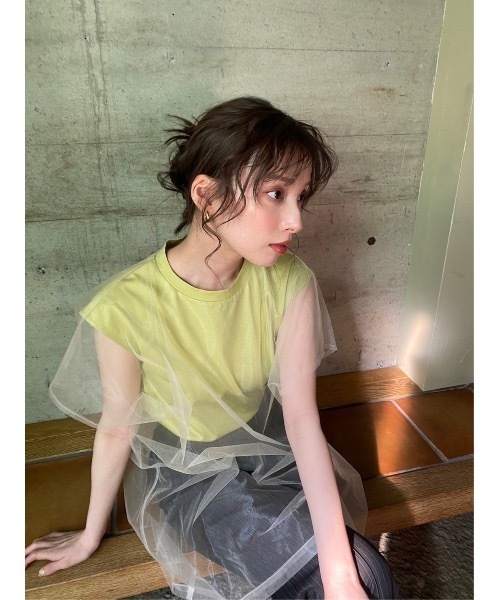 LEANN MOMENT(リーンモーメント)の「Mesh Layerd TEE(Tシャツ/カットソー・レディース・ライトグリーン・FREE)」の10枚目の写真