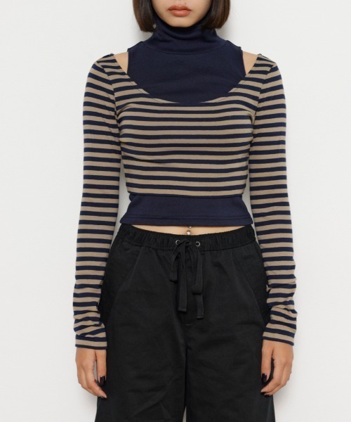 LAGUA GEM（ラグアジェム）の「2 PIECE BORDER トップス（Tシャツ