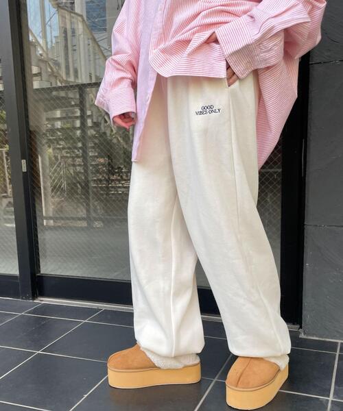 WEGO（ウィゴー）の「WEGO/裏起毛ロゴ刺繍スウェットパンツ（スウェットパンツ・レディース・オフホワイト/杢グレー・FREE）」の21枚目の写真