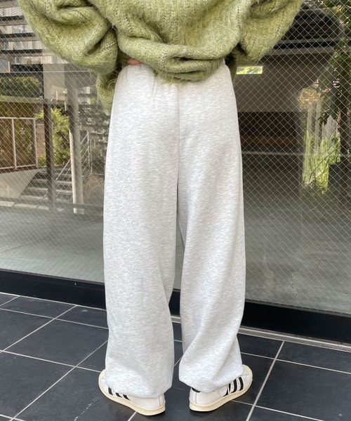 WEGO（ウィゴー）の「WEGO/裏起毛ロゴ刺繍スウェットパンツ（スウェットパンツ・レディース・オフホワイト/杢グレー・FREE）」の10枚目の写真