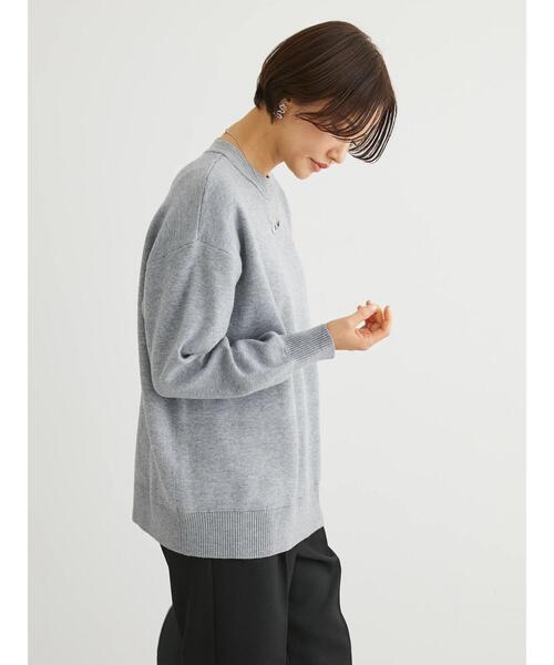 Green　Parks（グリーンパークス）の「スウェット風クルーネックニットプルオーバー（スウェット・レディース・レッド/ネイビー/杢グレー・FREE）」の13枚目の写真