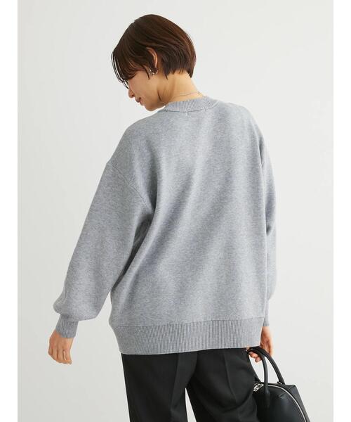 Green　Parks（グリーンパークス）の「スウェット風クルーネックニットプルオーバー（スウェット・レディース・レッド/ネイビー/杢グレー・FREE）」の14枚目の写真