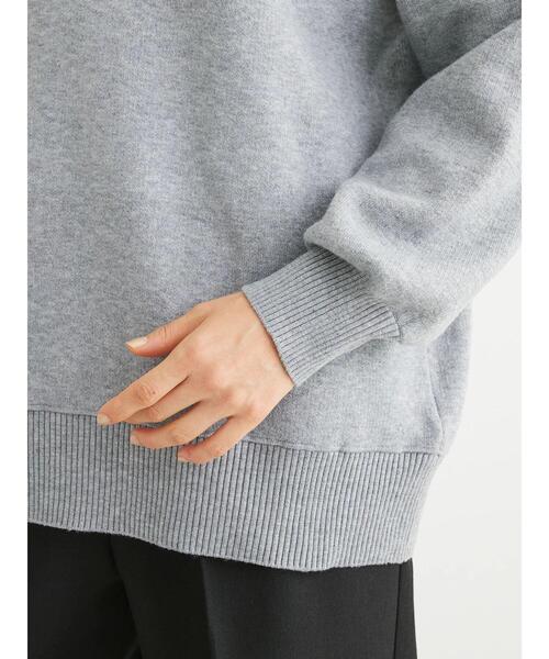 Green　Parks（グリーンパークス）の「スウェット風クルーネックニットプルオーバー（スウェット・レディース・レッド/ネイビー/杢グレー・FREE）」の16枚目の写真